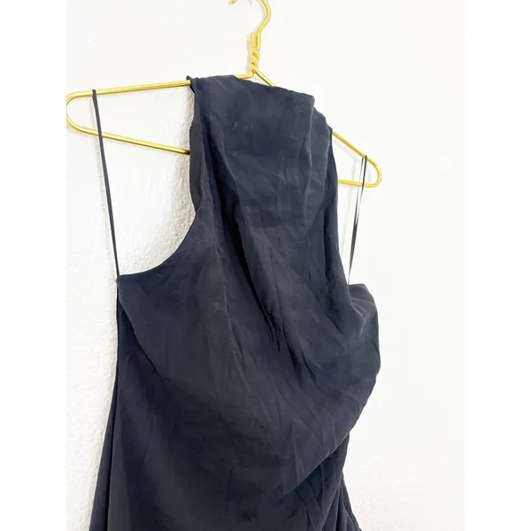NWT Zara Black Halter Asymmetrical Ruffle Mini Dress Medium Fairy Whimsigoth - Image 9
