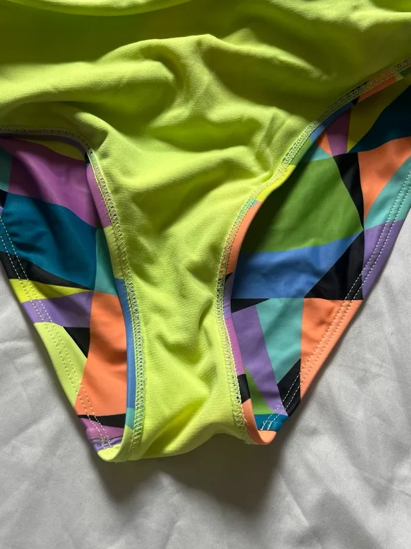 Multicolor Geometric Cutout One-Piece Swimsuit - Image 4