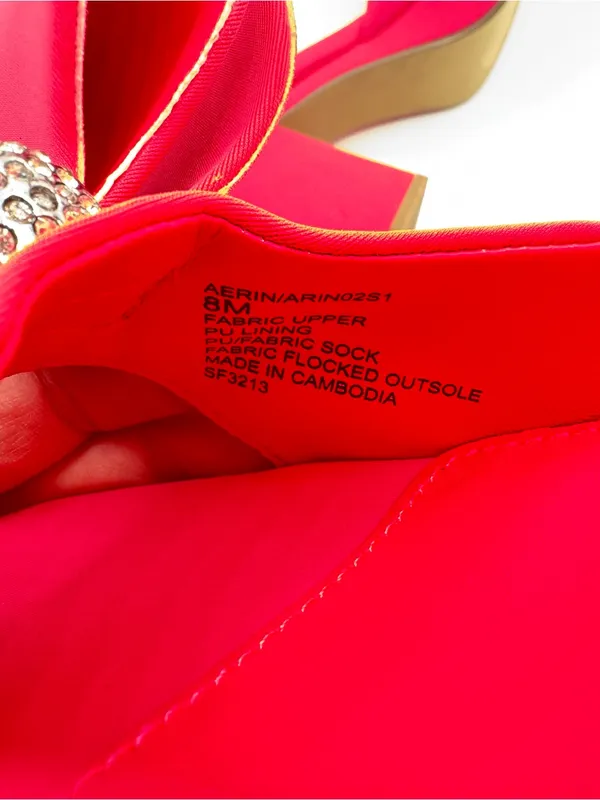 Steve Madden Aerin Satin Platform Heels Rhinestone Bow Pink size‎ 8 Barbiecore - Image 5