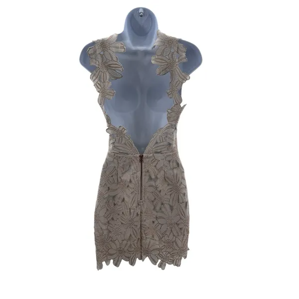 Saylor Jessa Ivory Lace Mini Dress XS Backless Halter‎ Floral Cutout Boho Party - Image 5