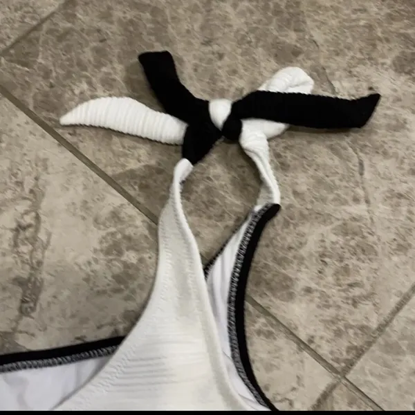 CUPSHE One Piece Swimsuit Color Block One Shoulder Bowknot Bathing Suit … - Image 10