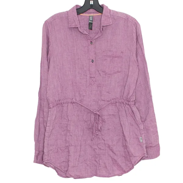 Mountain Hardwear Womens Top Popover Cinch Waist Long Sleeve Purple Medium DY - Image 7