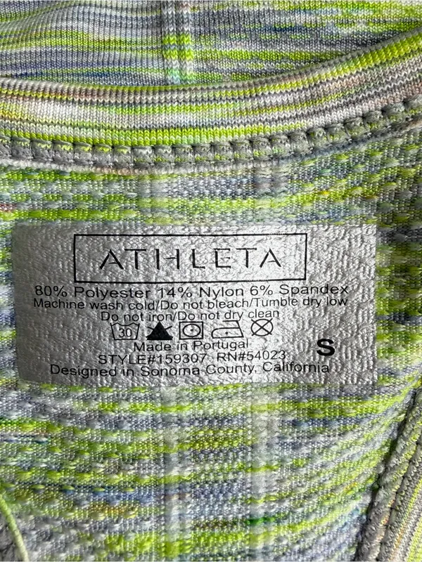 Athleta Fast Track Space-Dye Racerback Tank Top in Green and Gray Size Small - Image 8