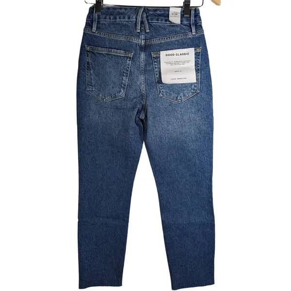 Good American Good Classic Raw Hem‎ Jeans 2/26 NWT - Image 2