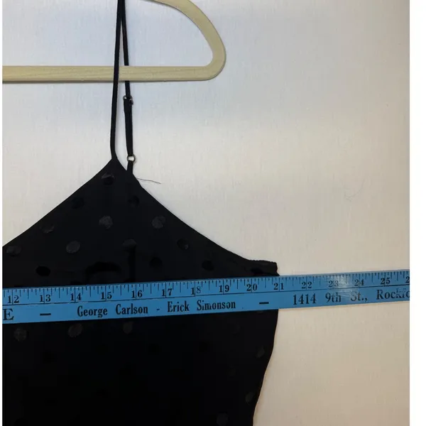 Anthropologie The Essential Jumpsuit Black Polka Dot Wide Leg V-Neck Size 14 - Image 6