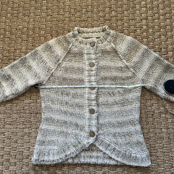 Women’s ie relaxed Beige/Brown Striped Chunky-Knit Button Front Cardigan S - Image 4