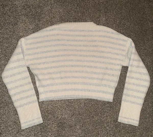 Sincerely Jules Striped Cropped Crewneck Sweater XS - Image 3