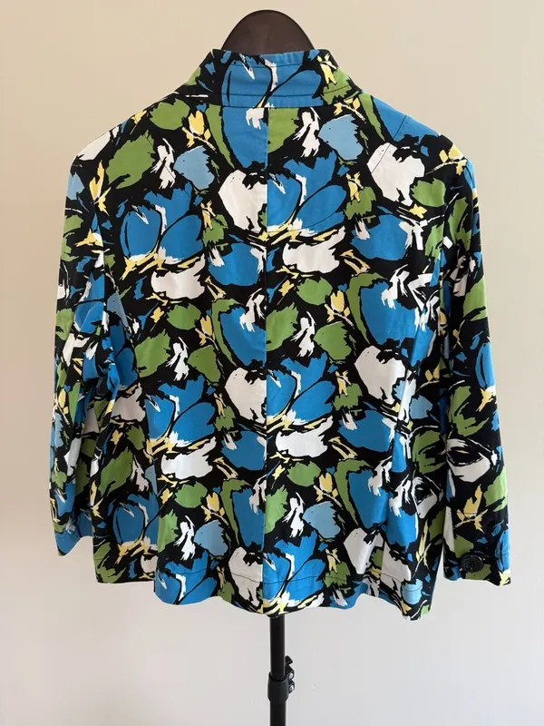Vintage Charter Club‎ Women's Abstract Floral Print Chino Jacket, Large - Image 3