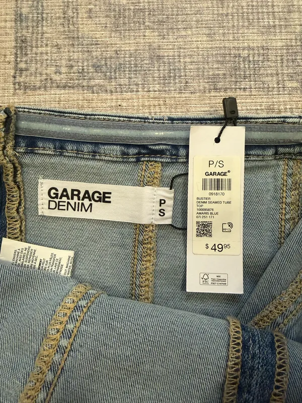 garage blue denim corset top - Image 3