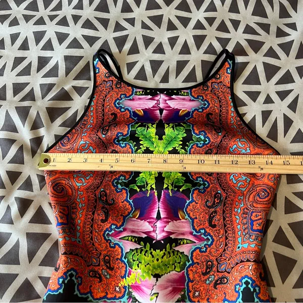Revolve Clover Canyon Orchid Trip Neoprene Dress Sleeveless Mini Paisley‎ - Image 9