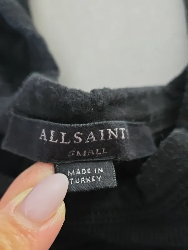 All Saints Black Ribbed Tank Bodysuit Size S - Image 5