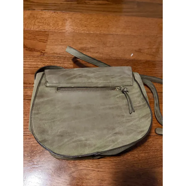 Steven By Steve Madden Crossbody Bag Western Boho Sage‎ Green Scalloped Faux Suede Medium - Image 7