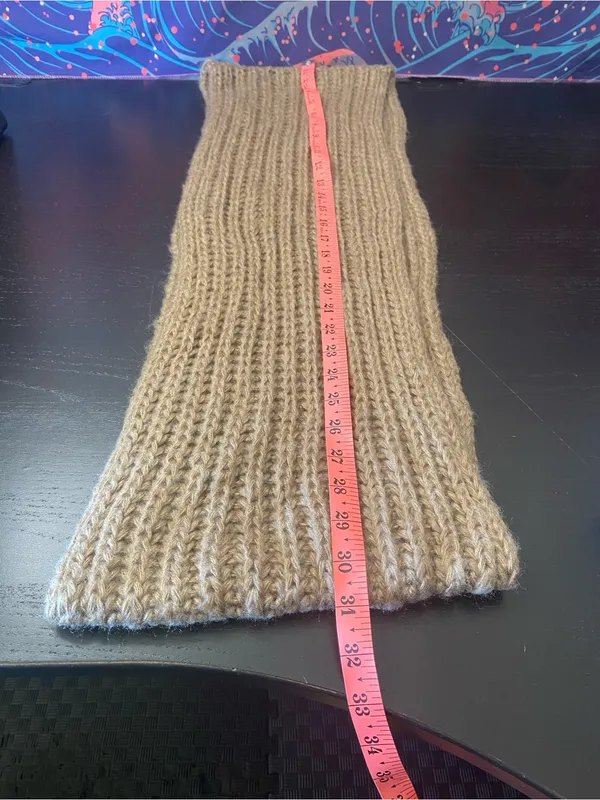 Soft Chunky Knit Infinity Scarf in Camel Tan - Image 4