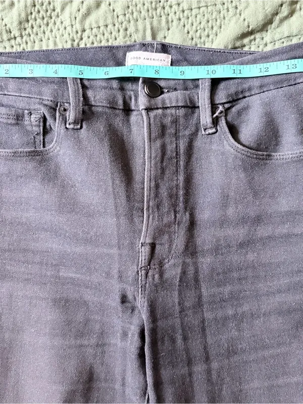 Good American Good Straight Black Jeans Size 6/28 - Image 7