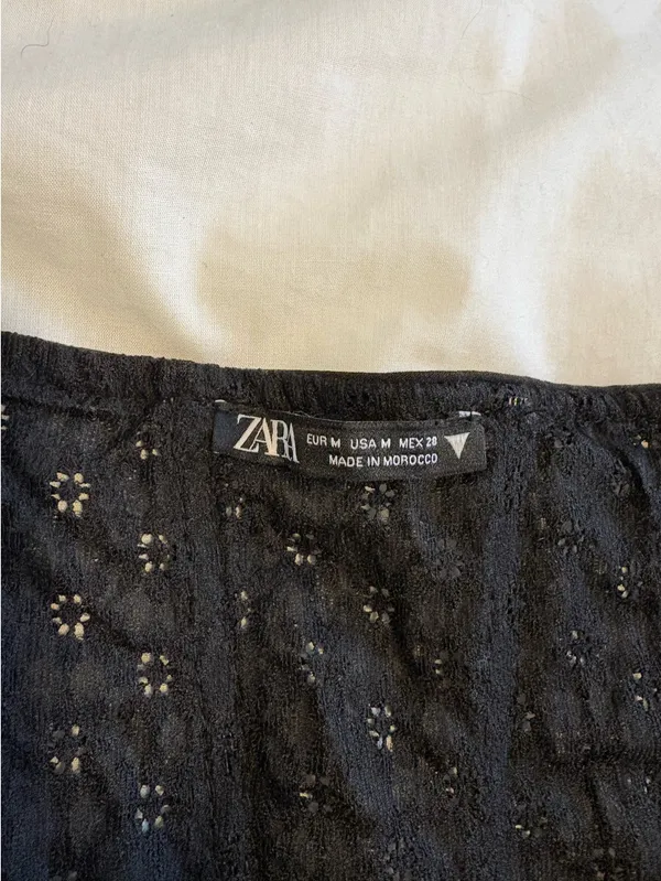ZARA Lace Corset Top Black - Image 2