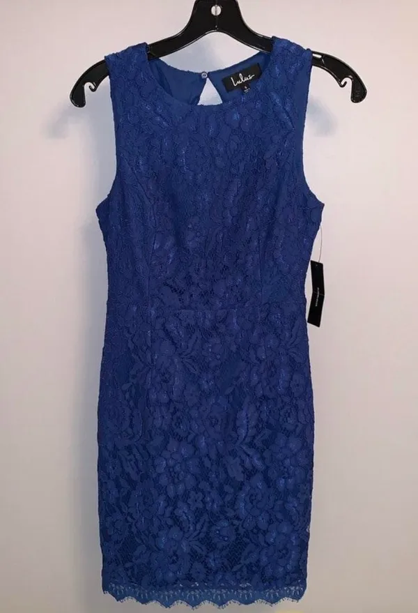 Lulu’s Rhythm of Love Blue Lace Backless Dress - Image 5