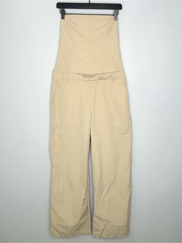 Zara Strapless Beige Jumpsuit Size L NWT - Image 2
