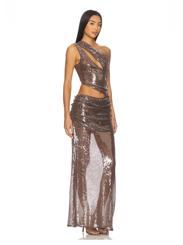 Superdown Abrielle Maxi Dress In Brown - Image 5