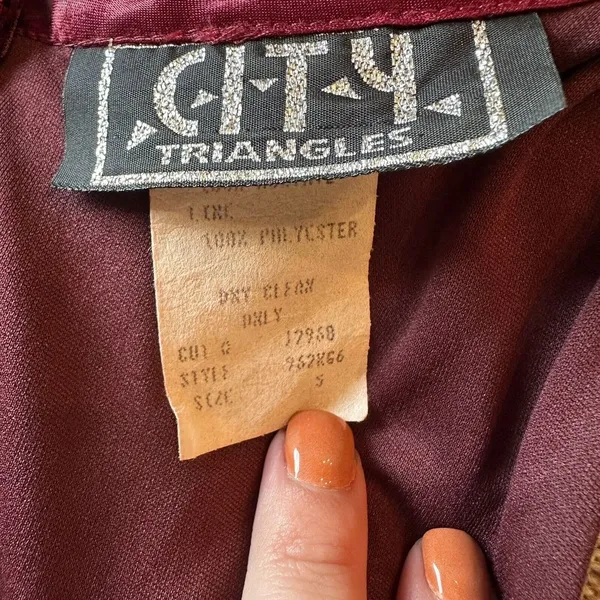 City Triangles Size 5 Burgundy Red Crochet Bodycon Maxi Dress Vintage‎ 90s - Image 8