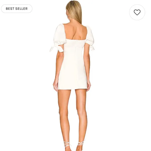 Revolve MORE TO COME Amora Bow Mini Dress in White - Image 2