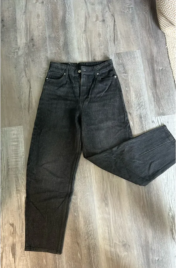H&M Black Wash Barrel Jeans - Image 2