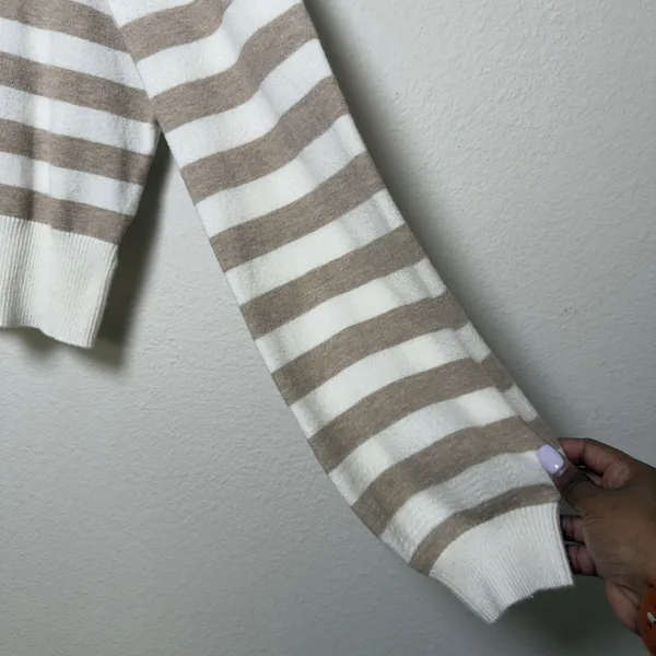 Favorite Daughter Women The Belle‎ Cardigan Sweater Medium Preppy Striped Polo - Image 9