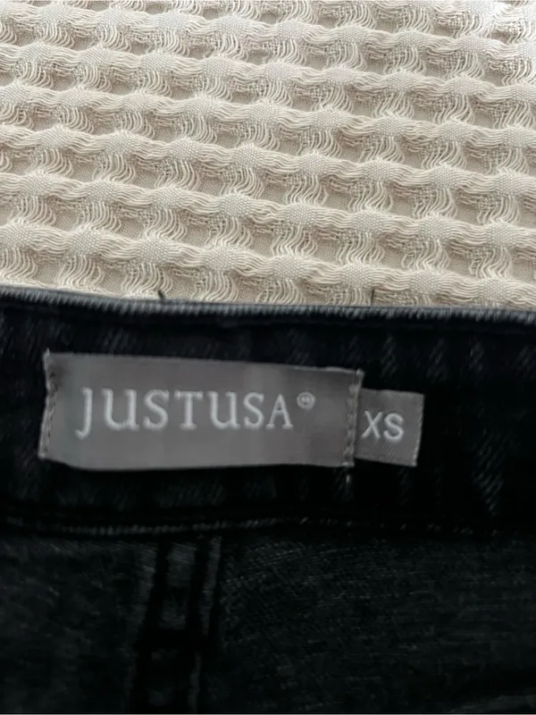 Just USA Black Distressed Denim Cutoff Shorts - Image 3