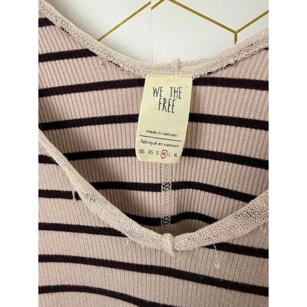 We the Free Pink Striped Tunic Lightweight Long Sleeve Top - Size - Medium - Image 4