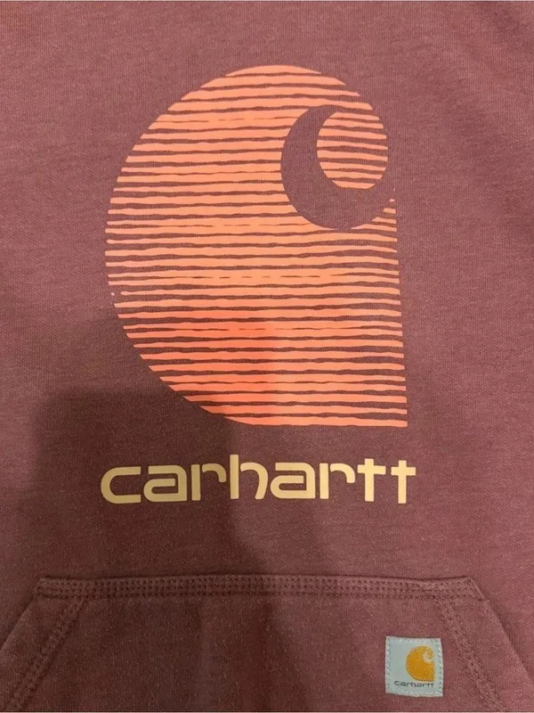 Carhartt Rain Defender Sweatshirt Womens XS Red Graphic Crewneck - Image 2