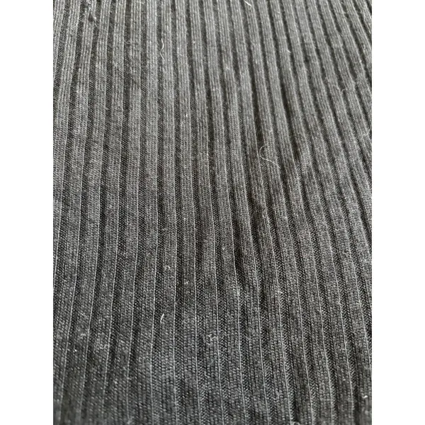 Reformation Jeans Mini Dress M Black Ribbed Long Sleeve Crew Neck - Image 7
