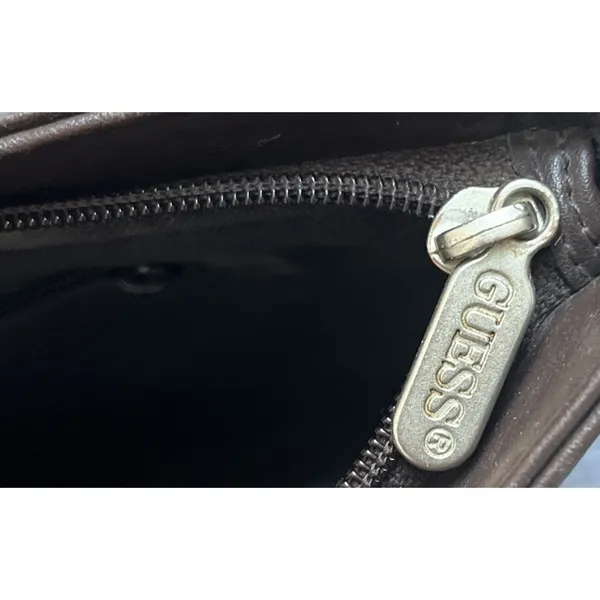 Vintage Guess Brown Triangular Turn Lock Pocket+Zip, Big Tote Shoulder Bag Purse - Image 10