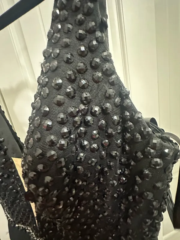 Sherri Hill Homecoming Black Deep V Neck Short Dress with Beading - Image 6