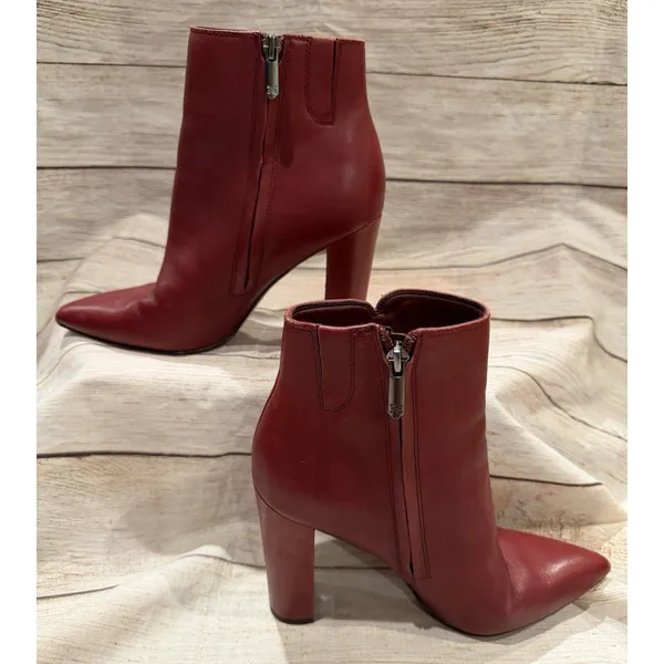 Sam Edelman Raelle Cabernet Red Leather Ankle Boot Size US 7 - Image 5