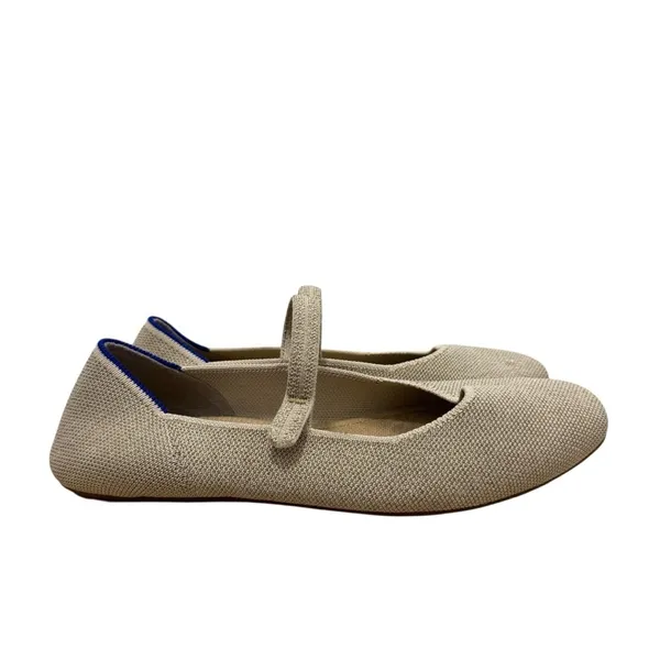 Rothy's The Square Mary Jane Beige Gardenia‎ Shimmer Flats 7.5 - Image 2