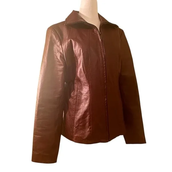 East 5th Vintage Burgundy Leather Jacket - Image 3