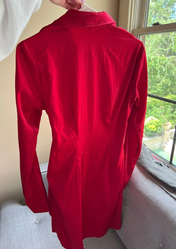 Red Open Tie Dress - Image 2