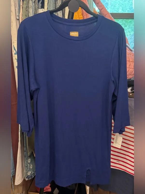 NWT Free People Free-Est Good Feels Tee Mini Dress - blue Poseidon navy - Small - Image 9