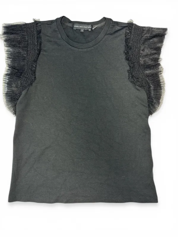 English Factory Mixed Media Tulle Flutter Sleeve Knit Top - Image 14