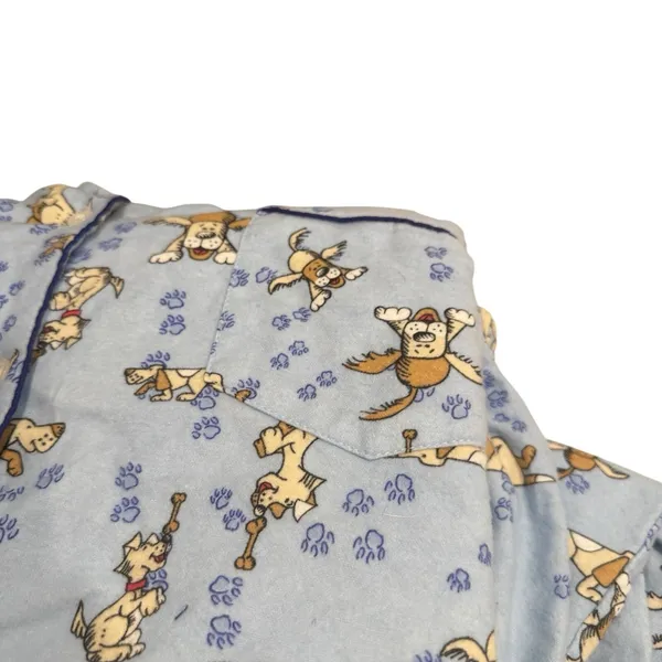 Blair Womens 3XL Pajama Set Blue Cotton Dog Print Button Front Sleepwear 39216 - Image 6