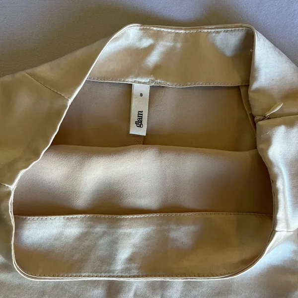 Glam Champagne Side Slit Mini Skirt Size S - Image 3
