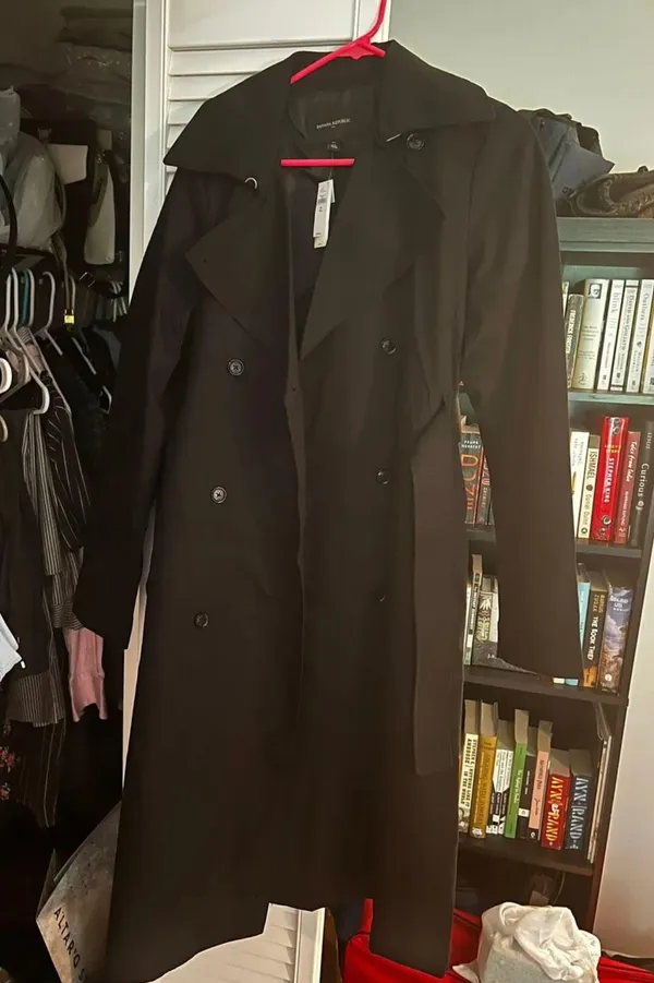 Banana Republic Black Trench Coat - Image 2