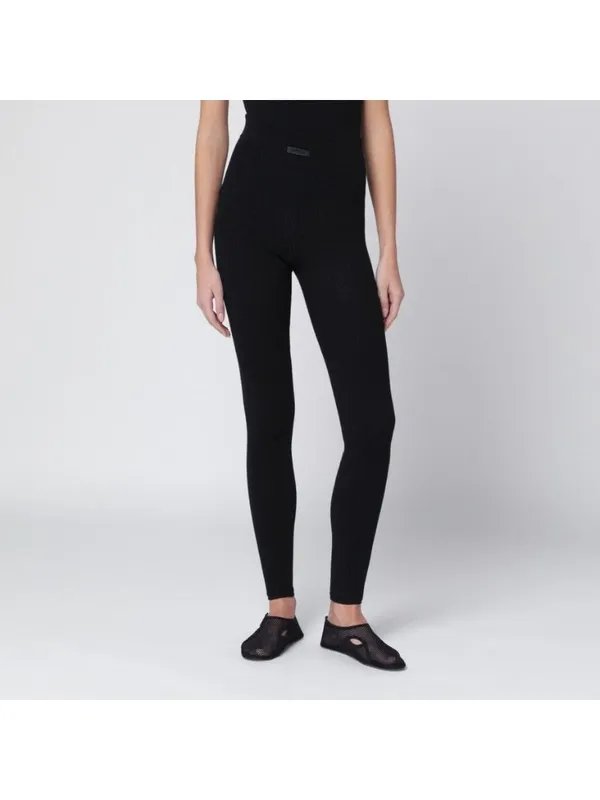 Fear of God ESSENTIALS Waffle Leggingsin Black Large New Womens Knit Pants - Image 16