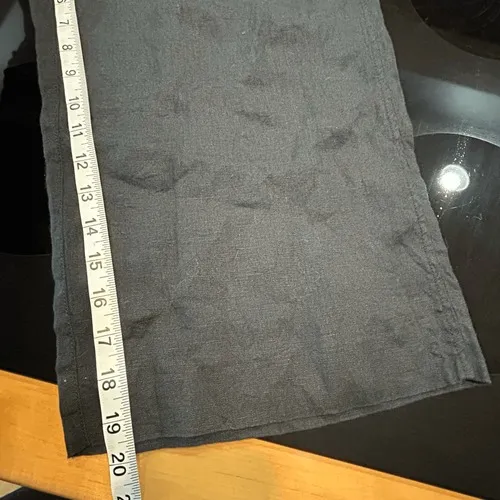 Anthropologie Black Linen Tie-Waist‎ Wide-Leg Cropped Pants High Rise NEW - Image 9