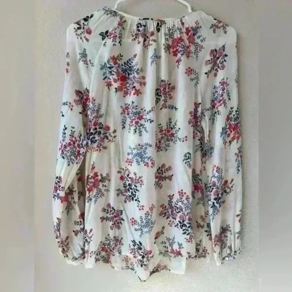 Lucky Brand Woman’s 100% Viscose Floral Print Peasant‎ Top Size S - Image 2