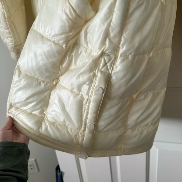 Free People Movement Patricia Packable Poncho Puffer Coat Drawstring White Large - Image 12