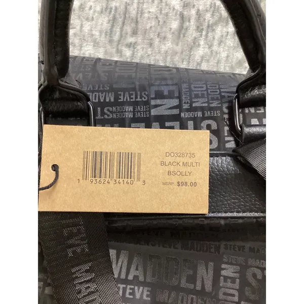 Steve Madden BSOLLY Backpack Black Multi Logo‎ Print Nylon Bag DO328735 NEW - Image 7