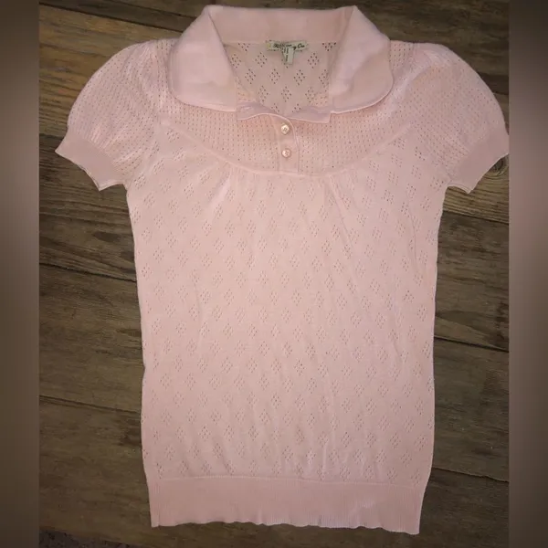 💕5️⃣ Forever 21pink collared top size Small - Image 4