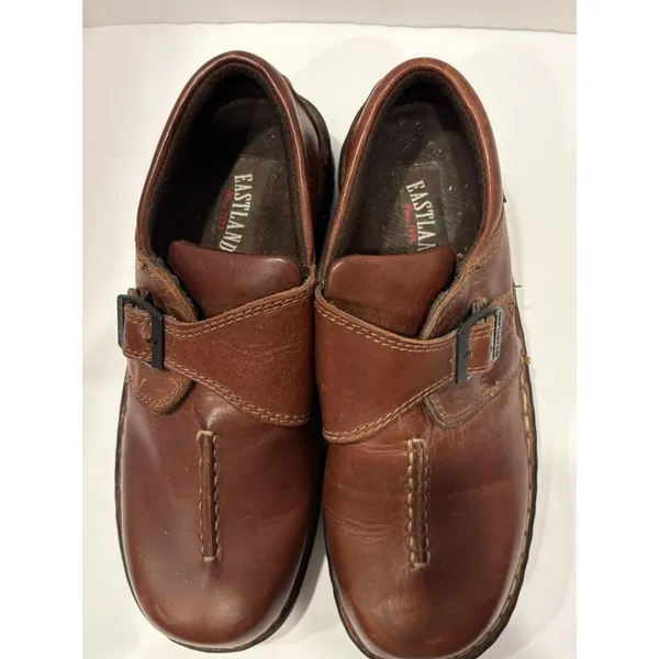 Eastland Syracuse Brown Leather Mary Jane Comfort Shoes Women’s 8W Wide EUC - Image 3