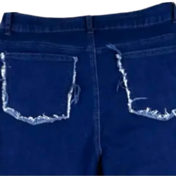 Retro 70’s vibe patchwork look high rise stretchy flared leg jeans! New! - Image 6