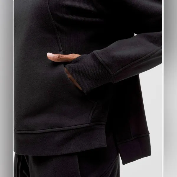 Black Lululemon Oversized Scuba Pullover Hoodie with side slits - Image 2